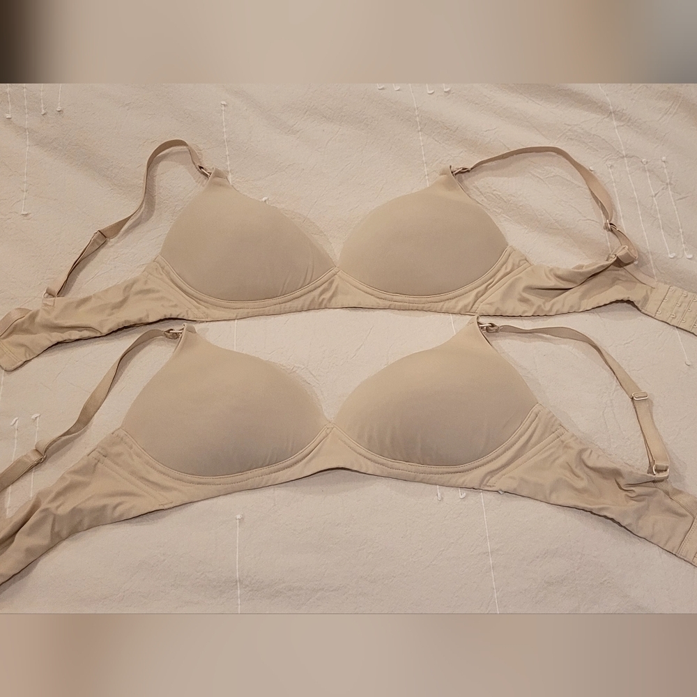 Seamless Beige Bra Set